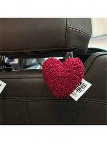 2pcs Plush Heart-Shaped Car Backseat Hooks, Cute And Multifunctional, Can Be Used For In-Car Storage, Perfect Gift For Christmas, Halloween And Valentine's Day - One Size - View 7