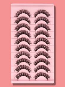 10 Pairs Russian Volume Thick False Eyelashes - Black - View 6