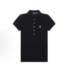 Polo Ralph Lauren Five-Button Embroidered Polo Shirt | Women's Classic Fit Short-Sleeve Top, Collared Casual Tee - màu đen - Xem 1