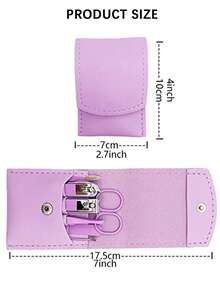 7pcs Manicure Set, Nail Clipper Set High-End Nail Clippers, Single Oblique Nail Tool, Ear Pick, Face Care Tools, With Portable Travel Bag - Multicolor - View 3