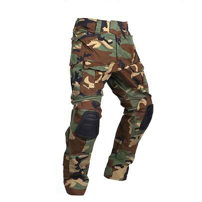 SINAIRSOFT Emersongear G3 Combat Pants Army Airsoft Regular Tactical Duty Trousers Woodland Outdoor Cargo Trousers Hiking Hunting Pants Men's GEN3 Combat Pants With Knee Pads Size L Only