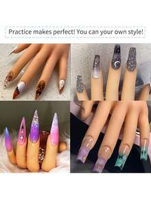 Practice Hand Model Set, Nail Art Practice Hand - Realistic Palm And Flexible Fingertips, Suitable For Nail Training, Bendable Fingers, With Stand And Desktop Clip, Perfect For Nail Art Practice, Suitable For Professionals And Beginners - Multicolor - View 3