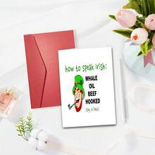 Thiệp chúc mừng Ngày Thánh Patrick hài hước, thô tục và may mắn kiểu Ireland, 1 chiếc - Món quà cảm ơn sinh nhật độc đáo cho mọi dịp, hoàn hảo cho gia đình, bạn bè và đồng nghiệp. - Bộ - Xem 2