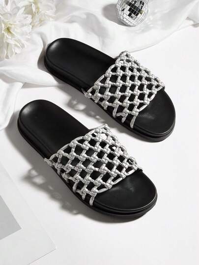 Minimalist Handmade Woven Slip-On Flat Sandals