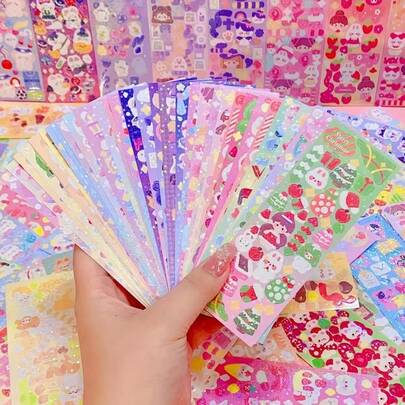 120pcs Colorful Cartoon Stickers & Decorative Stickers, Suitable For Planner, Diary, DIY Projects, Stationery And School Supplies