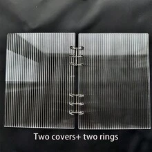 A5/A6/A7 亚克力条纹透明活页夹，透明多功能活页夹，透明贴纸活页夹，贴纸簿，照片收纳袋，可用作相册、预算计划本、日记本、笔记本、办公用品 - 彩色 - 查看 8