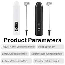 便攜式手持電動奶泡器，不鏽鋼攪拌頭，可充電 3 速奶泡機，適用於拿鐵、卡布奇諾、熱巧克力、雞蛋，輕鬆製作濃郁綿密奶泡，輕巧無線奶泡器 - 彩色 - 查看 3