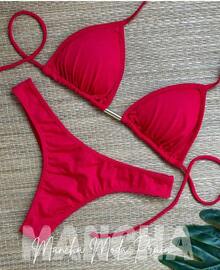 Polyamide Bikini With Lined Cups - S, M, L, XL - Red - View 6