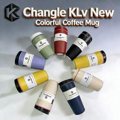 12/20oz Taza de café portátil y aislada, Botella de agua para coche, deportes y exterior - Nuevo lanzamiento de Changlechele