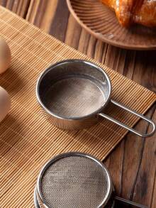 1pc Stainless Steel Food Sifter, Mini Sieve With Handle, Handheld Fine Mesh Strainer, Quickly Sift Flour, Almond Powder And Powdered Sugar - View 8