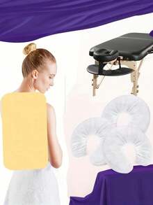 50 Stücke/Packung Einweg-Vlies U-förmige Massagegesichtspolster-Bezüge, geeignet für professionelle Massagebetten und Spa-Stühle, dehnbare Universalgröße, weiß - Verschiedenfarbig - Übersicht 4