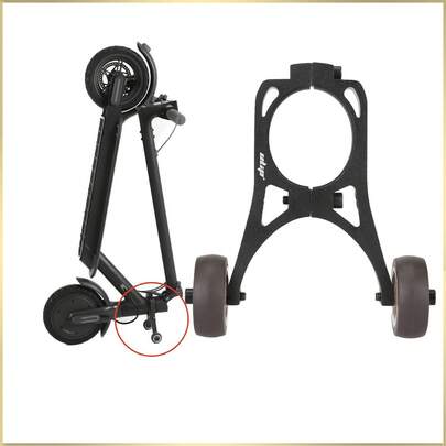 The Scooter Is Compatible With Aluminum Alloy Auxiliary Wheels, Suitable For Xiaomi M365/1S Pro/2/Lite/Ninebot F20/F30/F40 Foldable Electric Scooters. It Features Silent Wheels With Anti-Slip Pads, An Ergonomic Design For Effortless Movement And Storage - Black