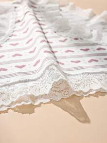 4 Stück Spitzen-Patchwork Herz-Muster Slips, weiche, bequeme und dehnbare Damen Unterwäsche - Verschiedenfarbig - Übersicht 4