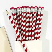 5/10支装旋转条纹铅笔 - 高品质木质铅笔，内置橡皮擦 - 适用于书写、素描、绘画，是理想的激励道具、节日文具、返校奖励和礼品之选。 - 旋轉條紋鉛筆 - 查看 6