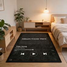 Custom Music Photo Album Area Rug Golden Music Player Pattern Personalized Non Slip Hand Washable Carpet For Living Room Bedroom Dorm Bedside Office Indoor Home Decor Music Lover Christmas New Year Gift For Family Friends All Season Decorative - Multicolor - View 3
