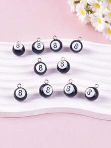 10pcs/20pcs 3D Billiard Ball Resin Pendant Earring Necklace DIY Jewelry Accessories - Multicolor - View 5