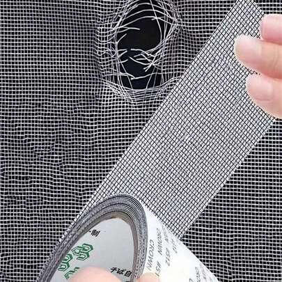 1 Roll Self-Adhesive Mesh Window Repair Tape, Waterproof Tear-Resistant Insect Screen Patch, Strong Adhesive For Cloth And Screens, Suitable For Dorm Room/Curtain Window Repair