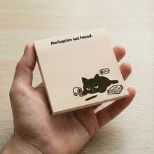 1/4 Pads Funny & Cute Relatable Black Sticky Notes, "Everything Is Fine" & "Motivation Not Found", Funny Sticky Notes, Square Paper Design, Office Stationery For Mental Health, Aesthetic School Supplies - Multicolor - View 4