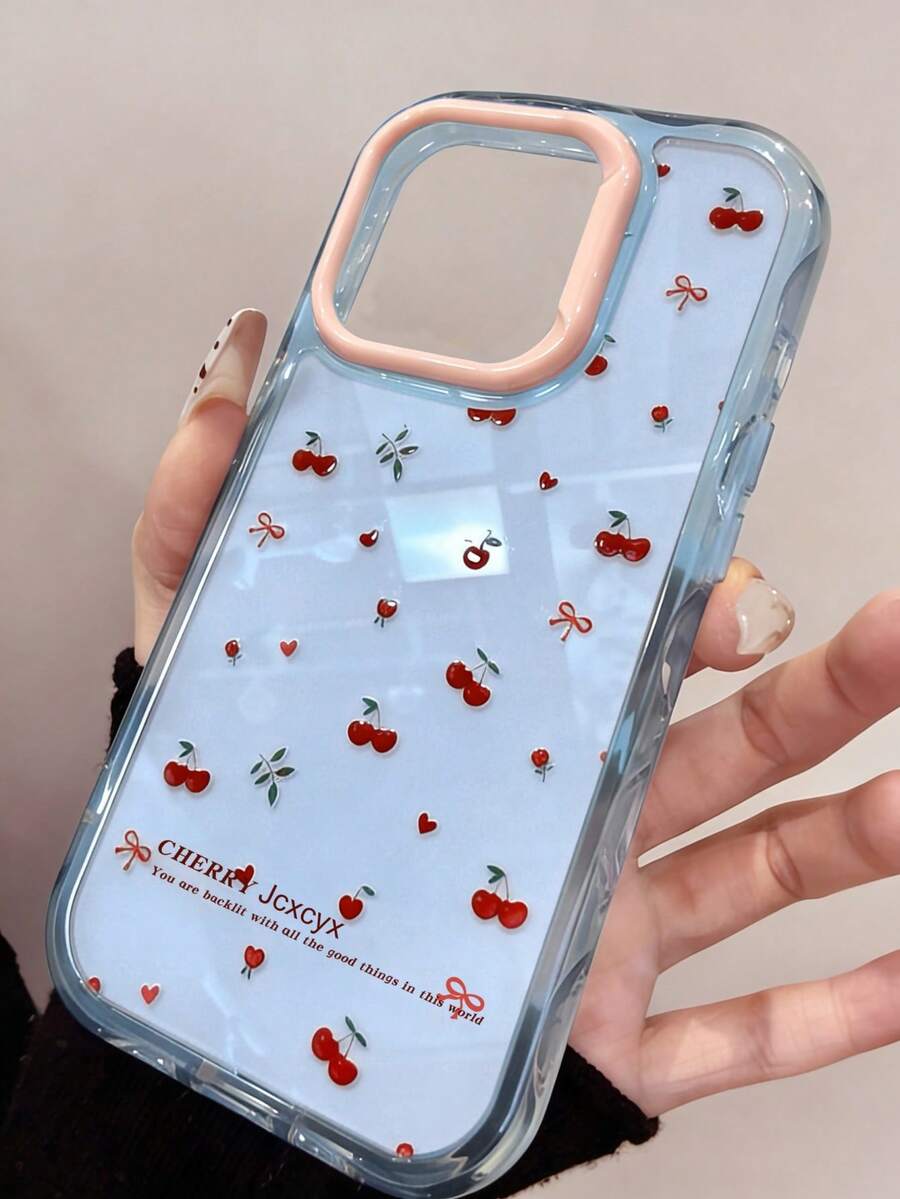 Ốp lưng điện thoại jelly sóng màu tương phản phong cách cherry dễ thương thời trang, tương thích với iPhone 17 Pro Max, 17 Pro, 17 Air, 16 Pro Max, 14 Pro, 13, 12, 15 Plus, 11, ốp lưng mềm, quà tặng tiệc sinh nhật