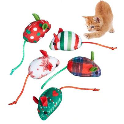 猫玩具，猫鼠玩具，彩色印花猫鼠玩具，逼真老鼠猫玩具，室内猫互动玩具，非常适合猫咪玩耍