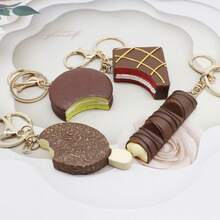 Mini Realistic Chocolate Pendant, Ice Cream/Kinder Chocolate Filled Cake Keychain Bag Charm - Multicolor - View 3