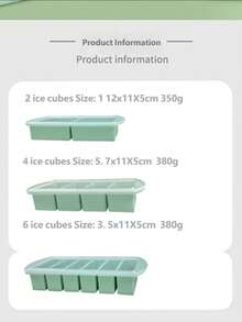 1 pieza Molde de cubitos de hielo de silicona grande con tapa, apto para separar en el fondo de la olla de sopa, alta capacidad para hacer cubitos de hielo, recipiente para almacenar cubitos de hielo - Verde - Ver 7