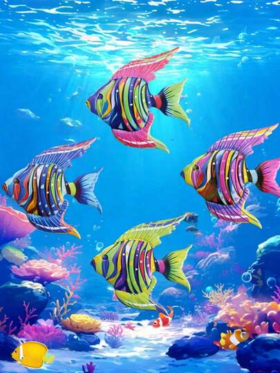 1pc Vibrant Color Iron Fish Decor, Large Size 11.8 Inch, Tropical Fish Decoration, Suitable For Outdoor Patio, Garden, Fence, Aquarium, Marine Theme, Bathroom, Holiday Gift, Mother's Day Gift, Outdoor Sign & Wall Decor