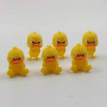 6pcs/12pcs Angry Little Yellow Duck Figurines, Cartoon Character Desk Decor, Suitable For Home, Creative Computer/TV Monitor, Car Navigation Screen Decoration, Birthday Gift Bag, Youth Party Favors, Student Classroom Rewards Or Graduation Gift Exchange - Multicolor - View 2