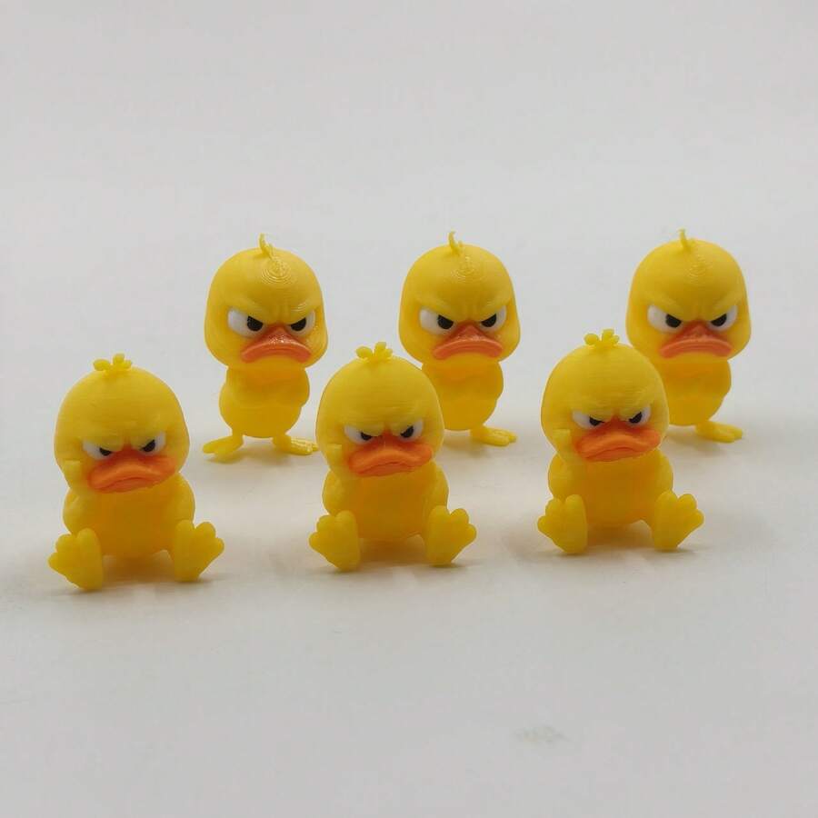 6pcs/12pcs Angry Little Yellow Duck Figurines, Cartoon Character Desk Decor, Suitable For Home, Creative Computer/TV Monitor, Car Navigation Screen Decoration, Birthday Gift Bag, Youth Party Favors, Student Classroom Rewards Or Graduation Gift Exchange