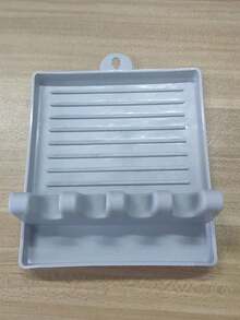 1pc, Abs Utensil Rest With Drip Pad, Kitchen Utensil Holder For Spoons, Ladles, Tongs, Spatulas And More, Kitchen Gadgets, Kitchen Stuff, Kitchen Accessories, Home Kitchen Items Appliances Accessories Gadgets Tools Christmas Stuff Cooking Christmas - 灰色 - 查看 8