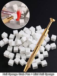 Bộ 50/100 miếng mút xốp vuông dùng cho móng tay, bao gồm bút kẹp móng bằng thép không gỉ màu bạc/vàng, cọ vẽ móng gradient, mút xốp gel vẽ móng gradient, bút gắp móng, bút gắp móng màu bạc, dụng cụ tự làm móng tại nhà. - Nhiều màu - Xem 7