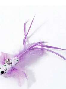 1个强力吸盘猫逗猫棒，带羽毛，长钢杆，可自主玩耍，耐用宠物咀嚼玩具 - 查看 9