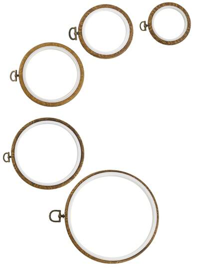 Faux Wood Grain Plastic Embroidery Hoops, 8/10/13/17/20cm Multiple Sizes Available, Beginner-Friendly Sewing/Punch Embroidery Project Tool, Suitable For Ramadan Themed Embroidery, Songkran Festival Decorations, Wedding Favors, Vintage Aesthetic For Traditional Holiday Scenes