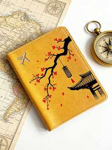 樱花图案护照夹，时尚可折叠旅行配件，轻便耐用，适合上学、旅行或作为礼物，男女皆宜的个性化时尚礼物，户外旅行配件，适合青年旅行、返校季，护照夹，男女通用返校旅行配件护照套，适合郊游、周年纪念、假期，必备旅行用品 - 彩色 - 查看 5