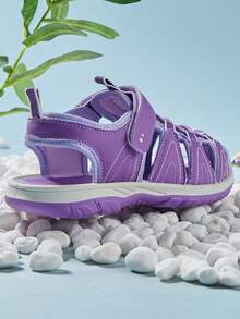 Kids' Casual Sports Sandals, Lightweight & Fashionable Children's Outdoor Sandals For Girls & Boys - Purple - View 6