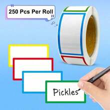 250pcs/Roll Colorful Blank Stickers, Handwritten Tag Rolls, Classification Label Stickers, Large Waterproof Bottle Spice Label Stickers School Supplies,Back To School Scrapbook Supplies Stationery Funny Stickers Kindle - Multicolor - View 7