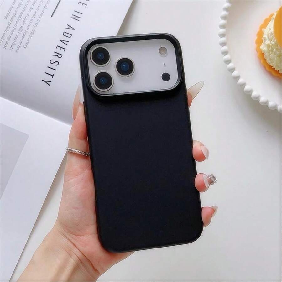 Ốp bảo vệ chống sốc bằng silicon lỏng màu đen, tương thích với iPhone 17/16 Pro Max/15/14/13 Plus