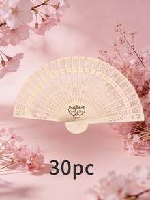 Personalized Engraved Wedding Fan, Customizable Names & Dates, Folding Fan For Brides, Bridesmaids. Hollow-Out Laser-Cut Pattern. Ideal For Graduation, Summer Beach Weddings, Parties, Wedding Favors, Gift Fans, Boho Chic, Rustic Charm - Multicolor - View 22