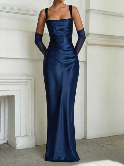 שמלת מסיבה אלגנטית ורומנטית עם מותן וצמודה של Floreya לנשים, שמלה רשמית לאירועים, חתונה, נשף סיום