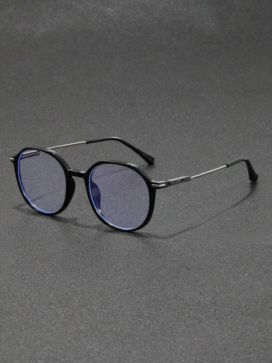 男女通用眼镜，防止视觉疲劳，适用于看电脑、看电视、玩游戏和看手机，透明镜片，时尚护眼眼镜 - 無色 - 查看 1