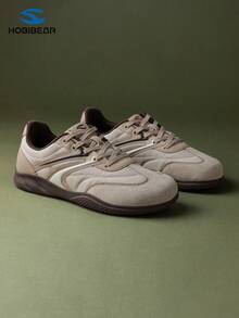 HOBIBEAR 女士休闲运动鞋，时尚简约平底鞋，舒适柔软鞋底，系带设计，适合通勤、户外活动和健身穿着。 - 淺棕 - 查看 6