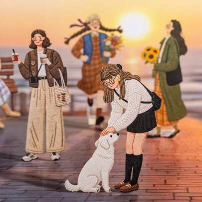 20pcs/Pack Daily Outfit Embroidered Stickers, Creative Aesthetic Sticker Decals, DIY Decoration Scrapbooking Craft Materials, Holiday Gifts, Personalized Scrapbook School Supplies