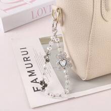 4 Pieces Of Alloy Cartoon Teddy Bear Mobile Phone Lanyard Bead With High-End Feel, Hand-Held Phone Chain, Keychain, Hanging Chain, Bag Pendant - Multicolor - View 5