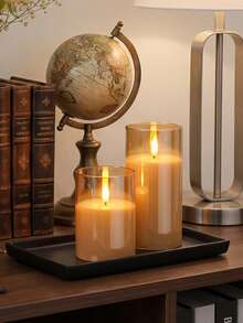 3pcs Flickering Flameless Candles, Battery Operated Candles With Timer And Remote Control, Suitable For Tabletop Centerpiece Decor, Christmas, Halloween, Valentine's Day, Mother's Day, Dining Table, Room Decor, Wedding, Party, Gift, Holiday Atmosphere Lighting - Gold - Warm Light - View 5