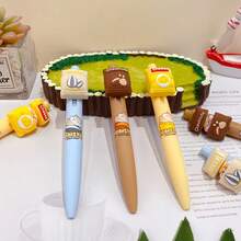 1pc/3pcs Random Hamster Surprise Pen | Cartoon Design Retractable Neutral Pen - High-Quality Signature Pen, Office/Student Supplies, Stress Relief Healing High-End Holiday/Birthday Gift - Random - View 3