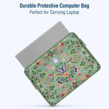 Funda para Laptop 13.3 Pulgadas,13-14 Pulgadas Bolsa para Portátil Compatible con MacBook Air/Pro 13/Pro 14, HP   ASUS ,Plantas de Colibrí&Flores Neopreno Manga con Bolsillo,Verde,41841451 - Rosado Sandía - Ver 5