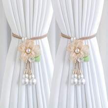 2/4pcs Realistic Rose Curtain Tiebacks, Vintage Romantic Curtain Ropes, Lifelike Flower Curtain Tiebacks, Elegant Design, No Drilling Required Decorative Curtain Hanging Ropes, Suitable For Bedroom, Living Room, Wedding, Anniversary Dinner Decoration, Garden Style - Multicolor - View 17