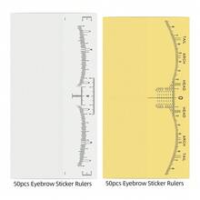 50pcs White Eyebrow Positioning Ruler Stickers + 50pcs Yellow Eyebrow Positioning Ruler Stickers - Multicolor - View 2