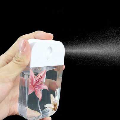 1pc New Transparent Perfume Refillable Bottle, Floral Lily Minimalist Chic Travel Nano Mist Decanter, Compact Space-Saving Storage Bottle, Refillable Hydrating Bottle, Portable Fragrance Bottle, Minimalist Versatile High-End Niche Gift For Girlfriend, Best Friend, Couples