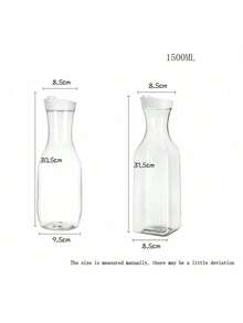 1个（1600毫升）大容量塑料果汁水瓶，带防漏盖 - 圆形/方形，果汁容器，大容量冷饮/果汁水瓶，易于清洁，可重复使用，适用于冰茶、果汁、牛奶、饮料、冰沙等，非常适合家庭和餐厅使用，也是户外聚会、旅行、露营、家庭活动和派对的理想之选，可用于家居装饰、返校季，是送给女性的礼物。 - 彩色 - 查看 6